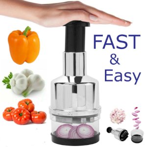 Stainless Steel Onion Chopper Slap Press Kitchen Tools Vegetable Chopper for Garlic Onion