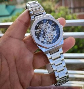 2023 relogio forsinin Automatic Skeleton Stainless Steel mechanical watches for men