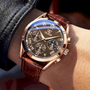 OLEVS Luxury Smart Fitness Wrist Watch (BROWN)_6851