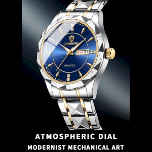 BINBOND business sliver blue watch for men luxury original waterproof stainless steel Mela wristwatches relogio masculino (sliver)_6677