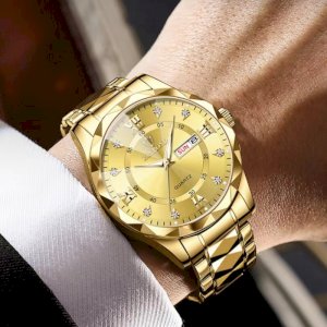 BINBOND business sliver blue watch for men luxury original waterproof stainless steel Mela wristwatches relogio masculino (golden)_6678