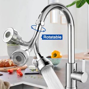 360° Flexible Faucet Extender Shower and Bubble Water Modes