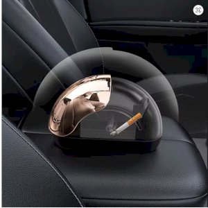 Windproof Smokeless LED Car Ashtray – Luxury ABS Metal Lid, Stylish Car Interior Accessory